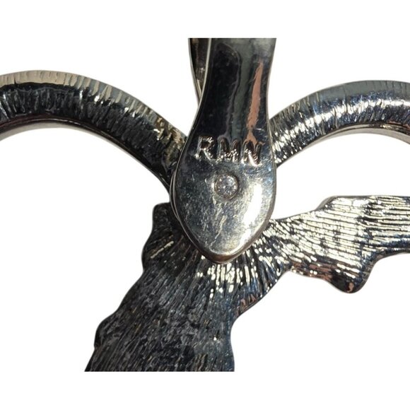 Heart Florida Pendant Blue Enamel statement Hinged bail - Picture 3 of 6